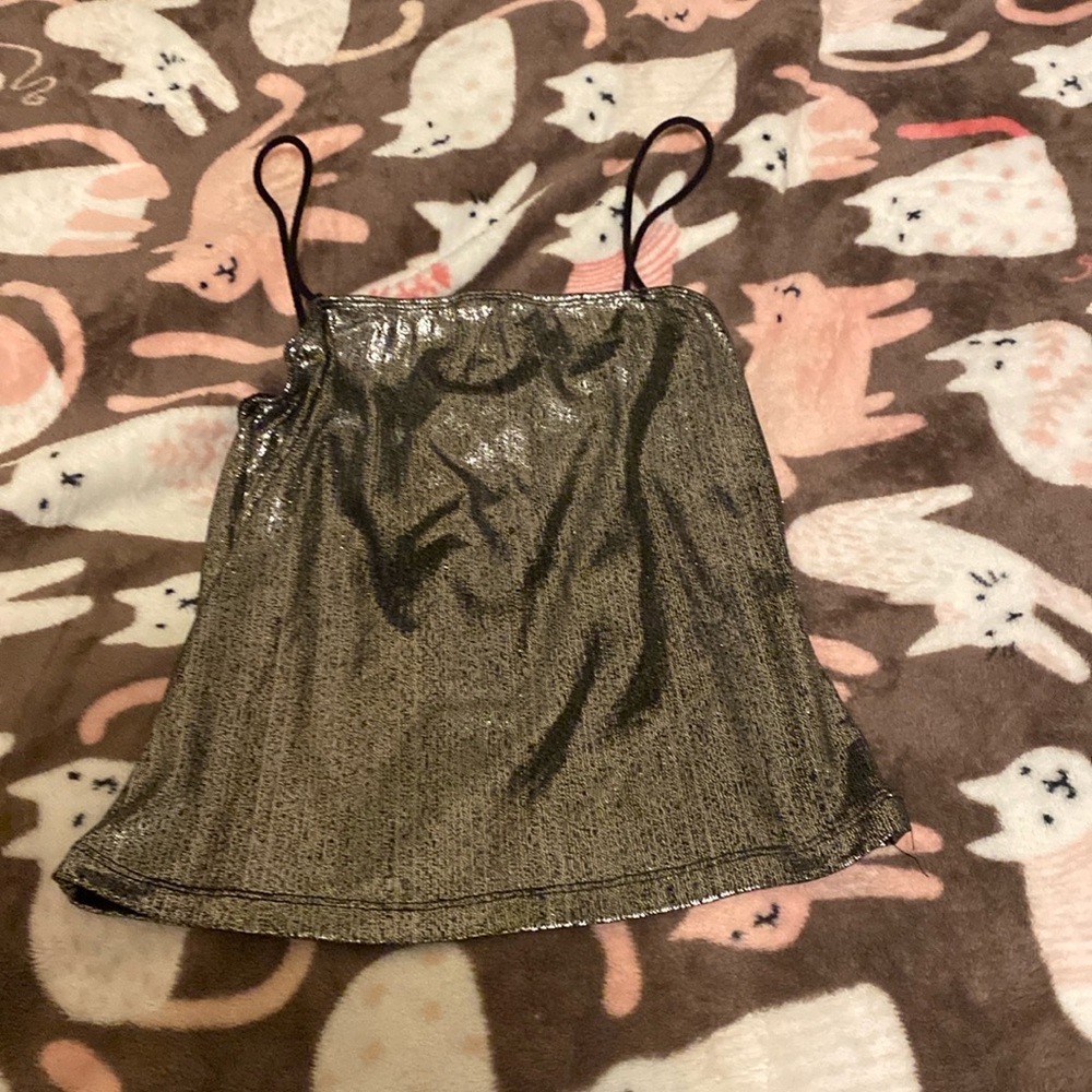Form Fitted Metallic Cami Top